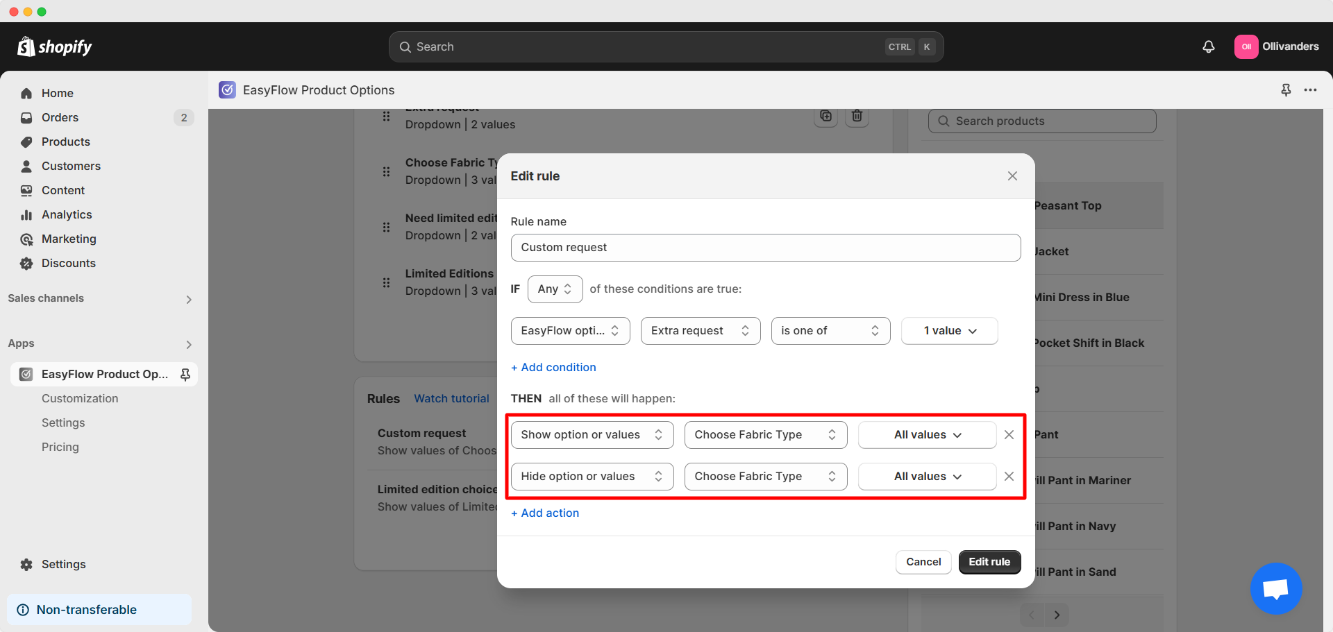 Hiding and Showing the Values or Options Simultaneously