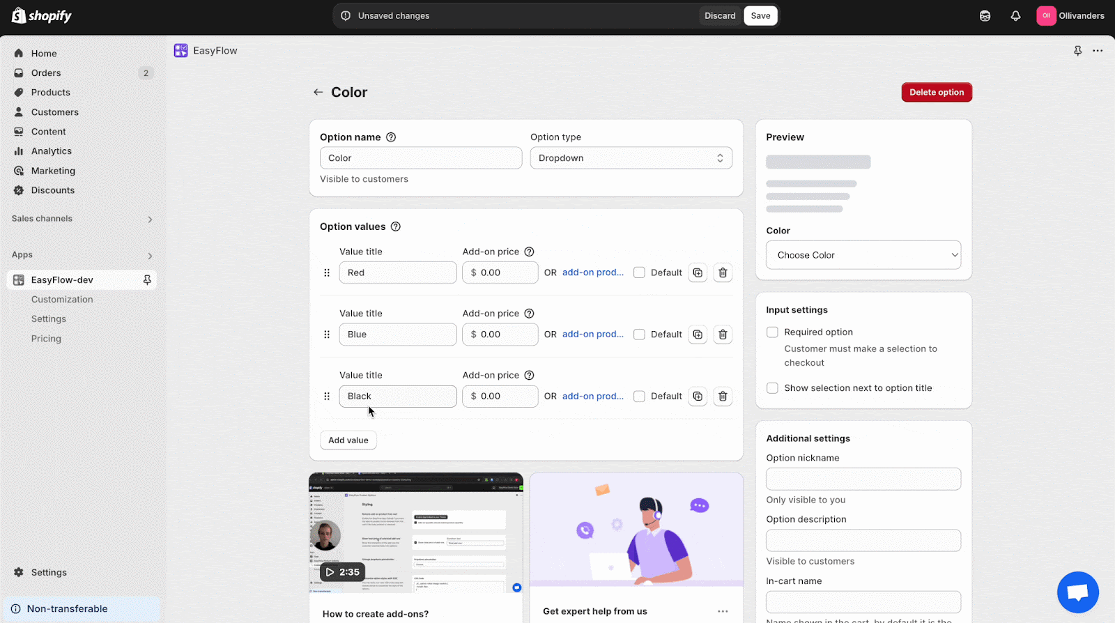 Step 2: Specify Add-On Price or Link an Existing Add-On Product