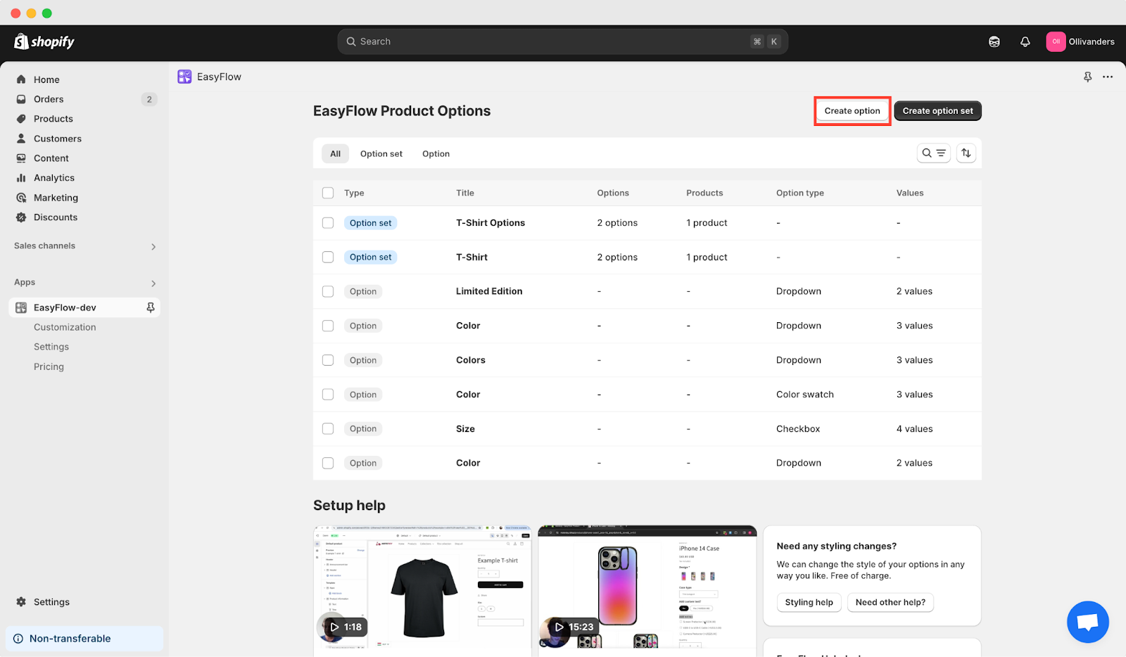 Step 1: Create or Edit an Option in EasyFlow