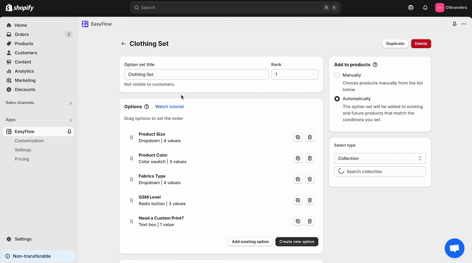 conditional logic in Shopify