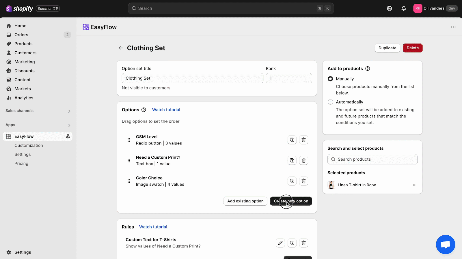 personalize Shopify products