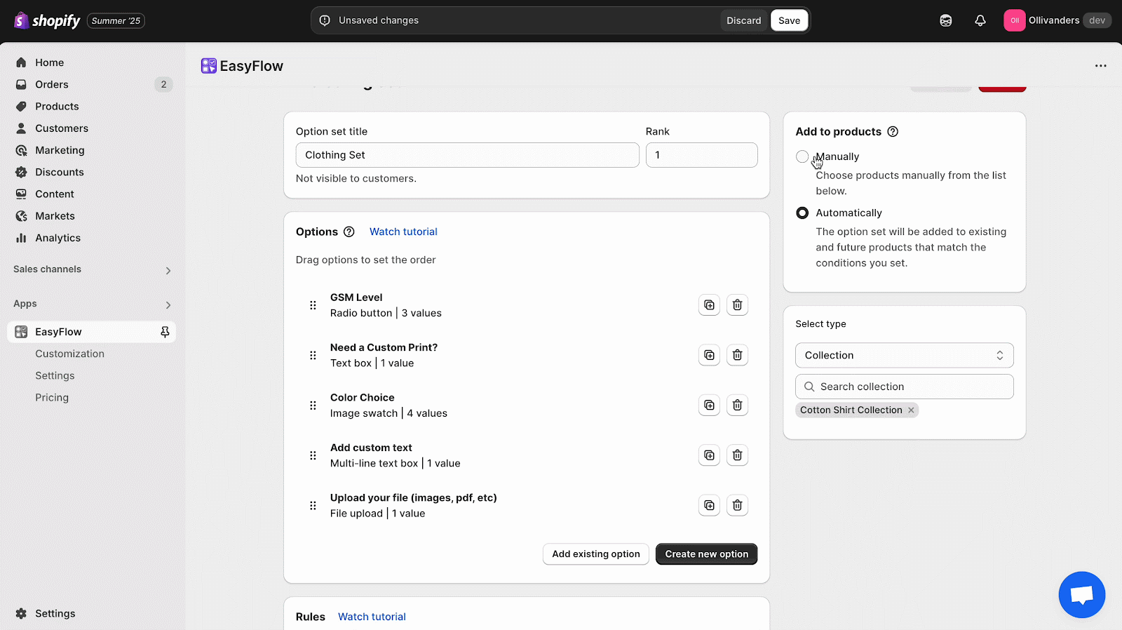 personalize Shopify products
