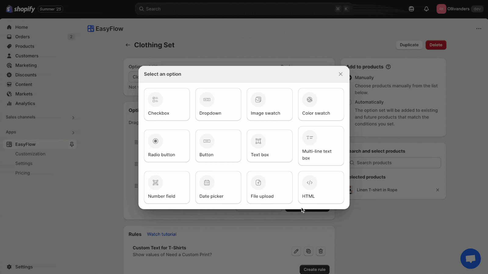 personalize Shopify products