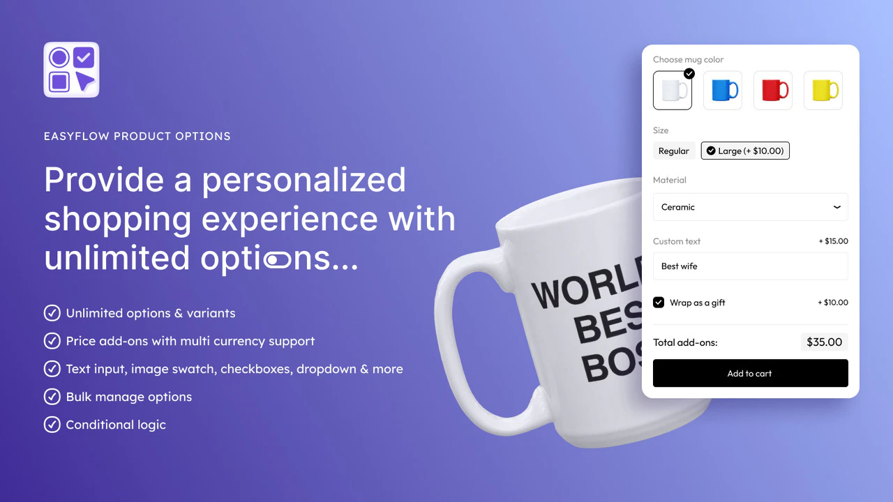 Shopify Custom Product Options App