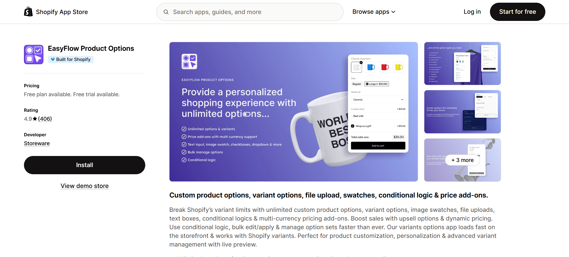 EasyFlow - Product Options App for Shopify