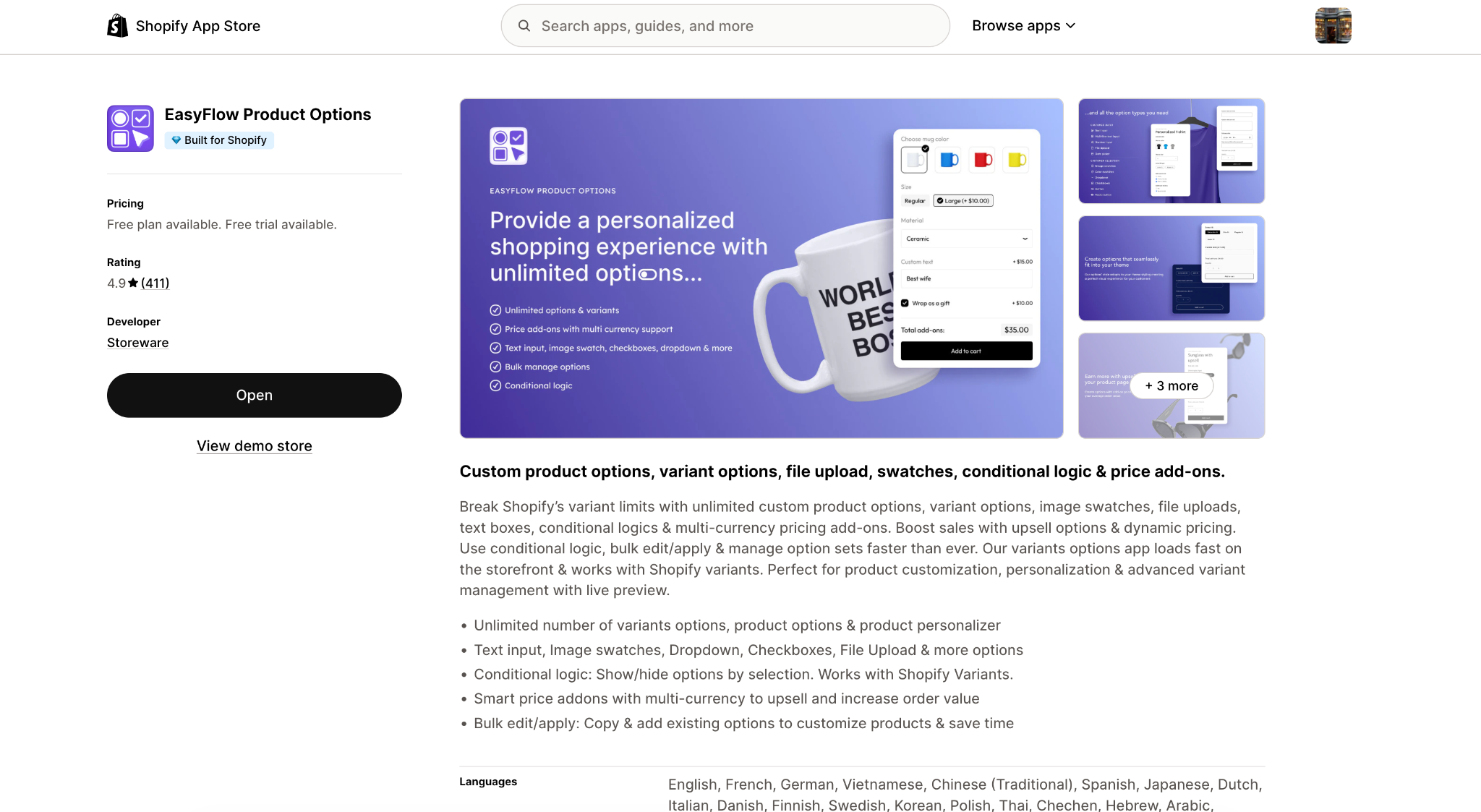 EasyFlow - Product Customization App for Shopify