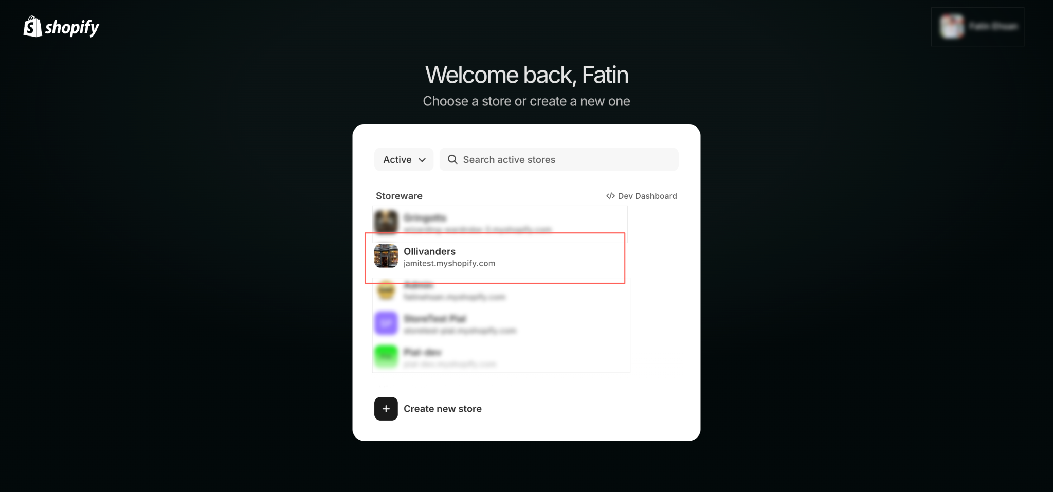 Next, choose the specific Shopify store you would like to connect to EasyFlow MCP.