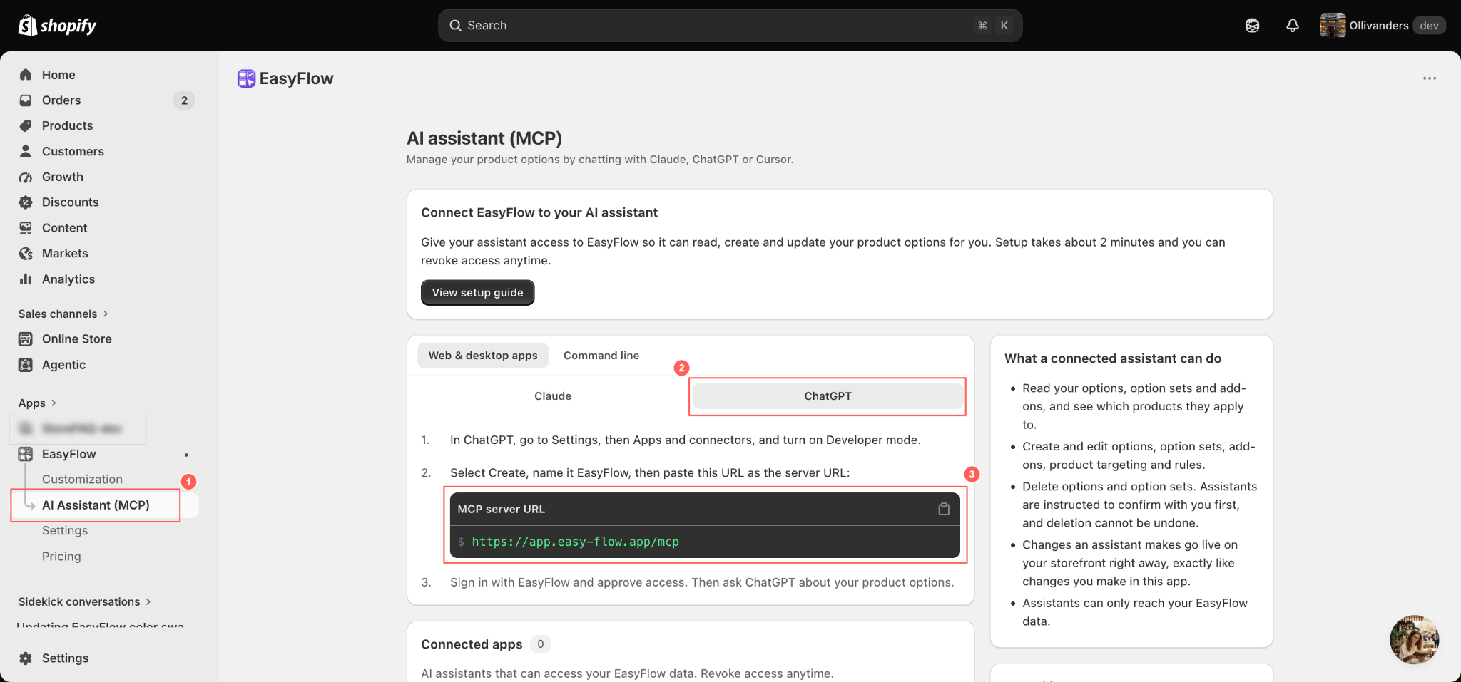 How to Use & Connect ChatGPT with EasyFlow MCP