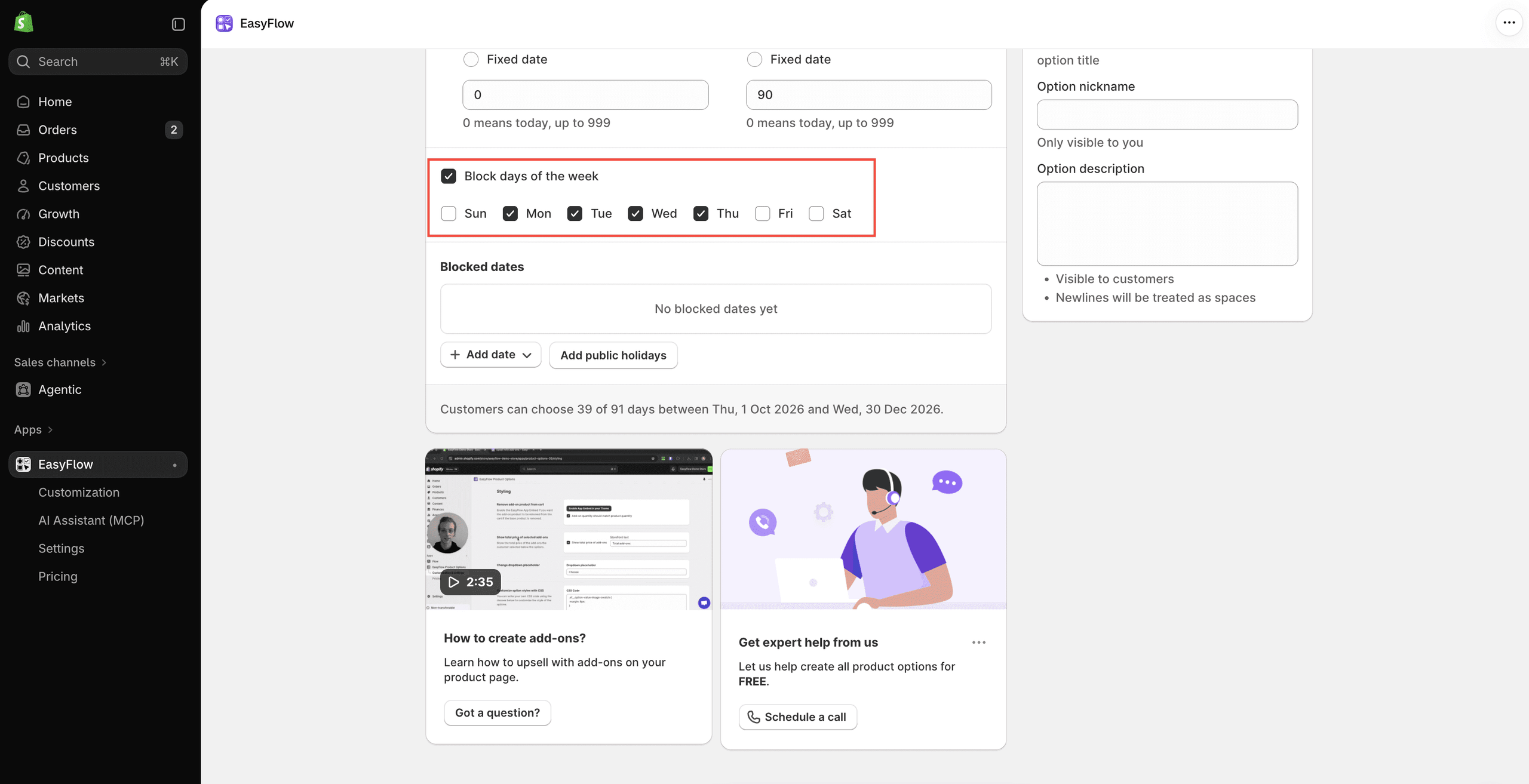 date picker in shopify