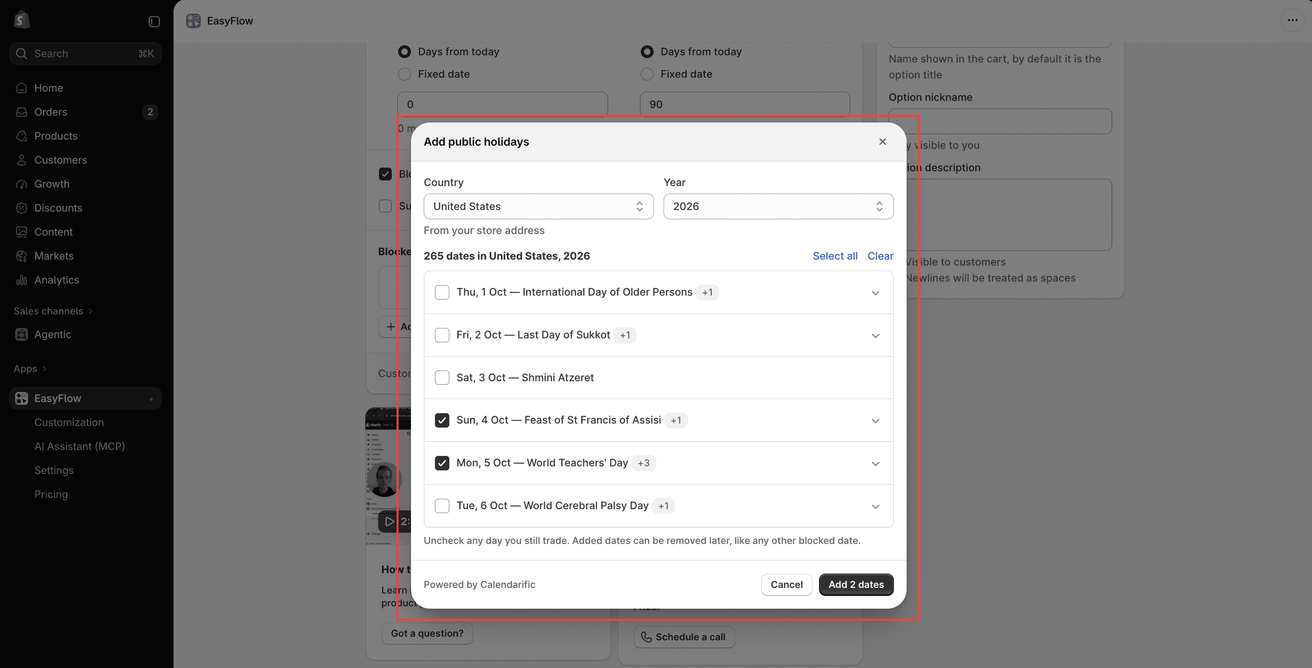 date picker in shopify