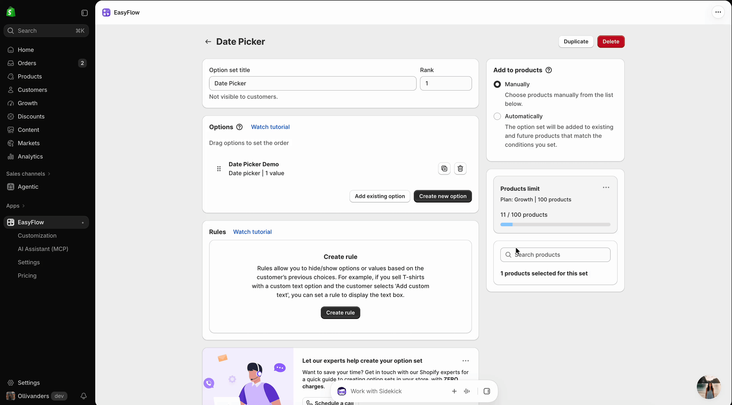 date picker in shopify